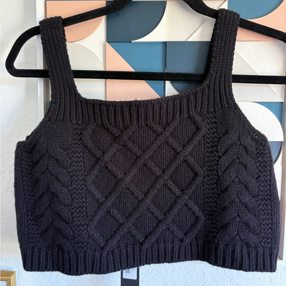 Black Cable-Knit Cropped Tank Top NWT from Eachother
